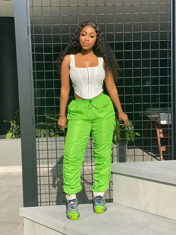 GrlStax Solid Stacked Summer Trousers