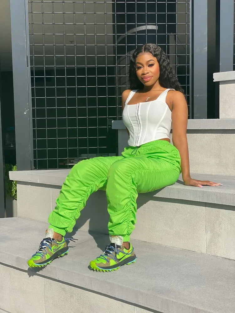GrlStax Solid Stacked Summer Trousers