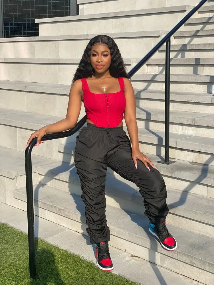 GrlStax Solid Stacked Summer Trousers