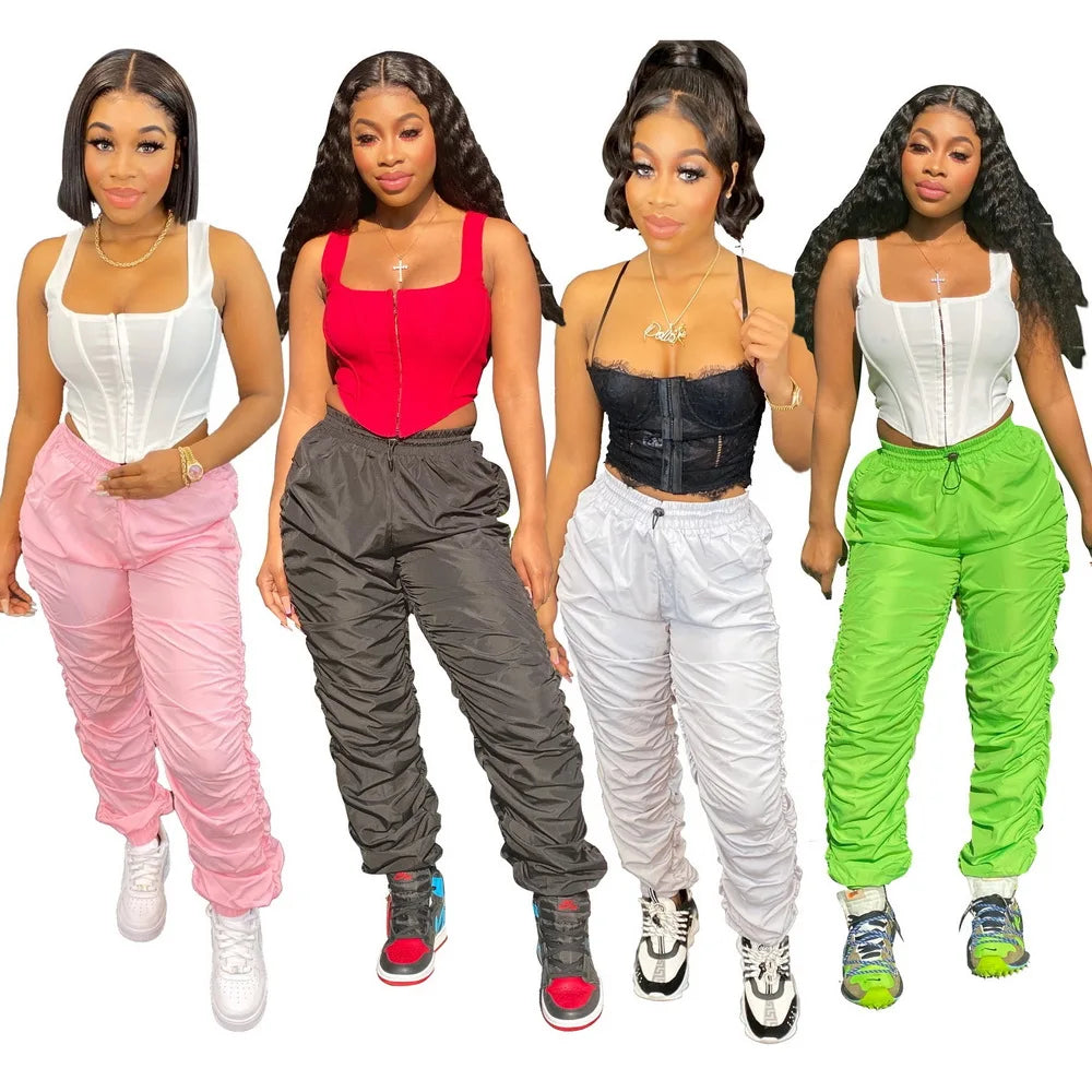 GrlStax Solid Stacked Summer Trousers