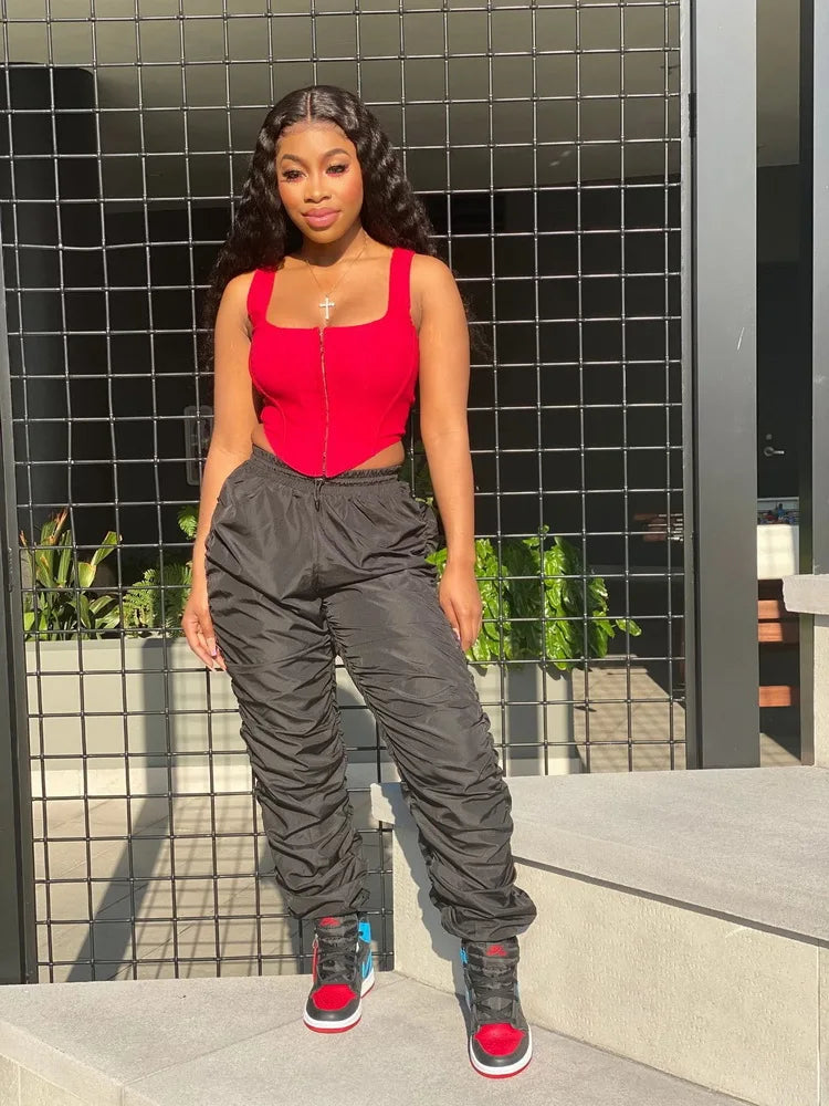 GrlStax Solid Stacked Summer Trousers