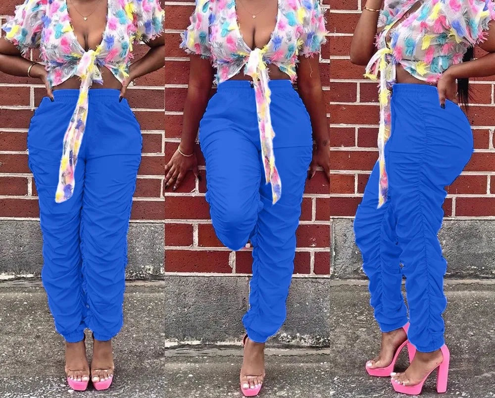 GrlStax Solid Stacked Summer Trousers