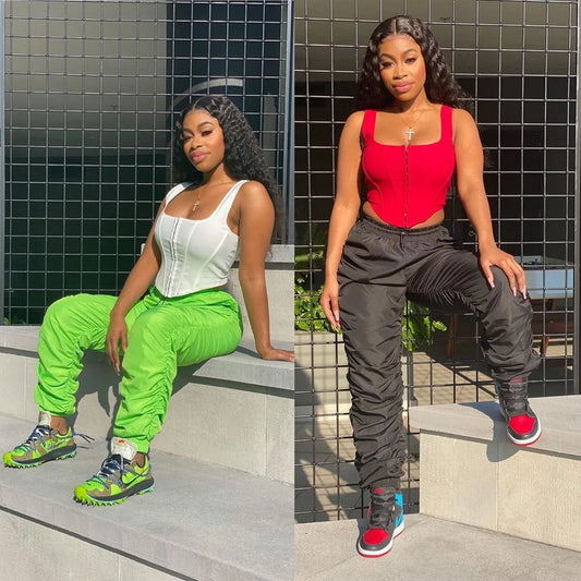 GrlStax Solid Stacked Summer Trousers