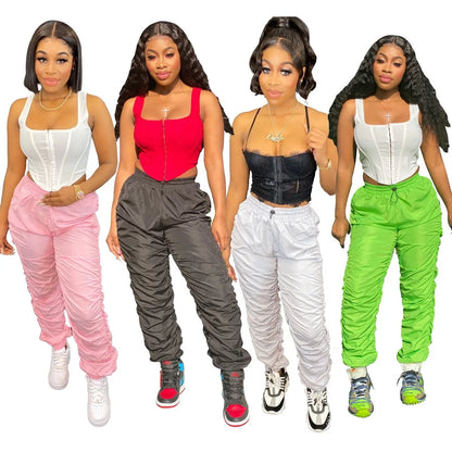 GrlStax Solid Stacked Summer Trousers